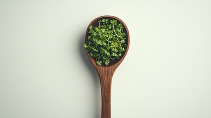 Wall Mural - Fresh Herbs in Wooden Spoon