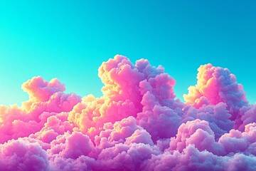 Wall Mural - abstract of cloud and sky natural background in retrowave city pop style, modern cyberpunk, , isolat