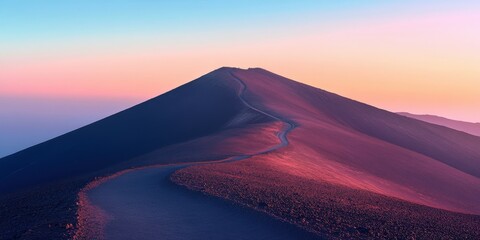 Sticker - Scenic view of a volcanic peak during sunset exploration