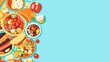 © Georgy - A multicultural food festival highlighting dishes from global cuisines with recipes isolated against a soft color background