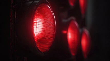 Poster - Red Traffic Light in Rain