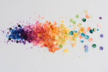 Wall Mural - on a white backdrop, black holographic glitter with a textural finish and decorative spangles are ar