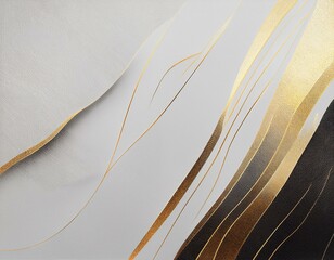 Wall Mural - abstract light gray background with gold lines on white paper web poster banner placard ai generatio