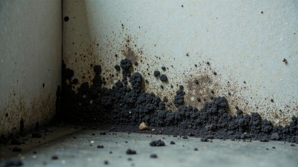Aufkleber - Dark Organic Growth on a Light Surface in a Corner