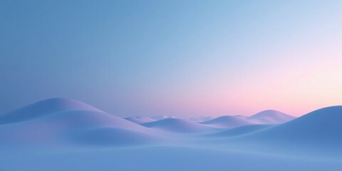 Poster - Serene Pastel Hues of a Dreamlike Winter Landscape Under a Softly Lit Sky