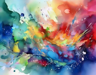 Wall Mural - abstract watercolor painting