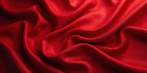 Aufkleber - Crimson Drapery A Rich, Luxurious Textile with Deep, Seductive Folds and Undulations, Perfect for Design Inspiration