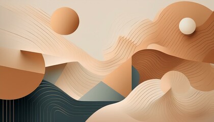 Wall Mural - abstract geometric pattern neutral tones modern design concept