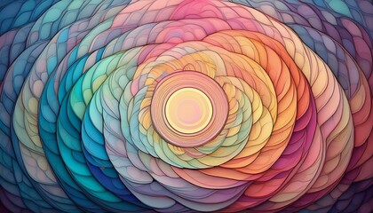Wall Mural - abstract circular design bright pastels artistic background