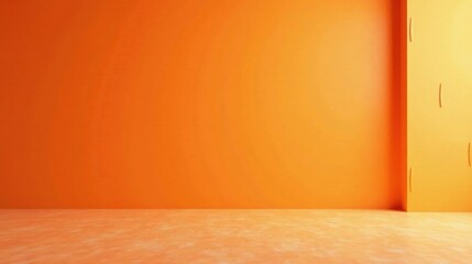 Leinwandbilder - Vibrant Orange Room Interior Design with Textured Walls and a Smooth Floor, Perfect for Minimalist Backgrounds and Creative Projects