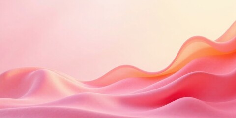 Poster - Abstract Pink Fabric Drapery Soft, Gentle Waves of Textured Material in a Dreamy, Pastel Color Palette