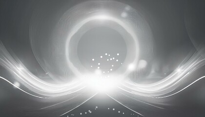 Wall Mural - abstract grey background product design long exposure white circles lines sparkle frame lighting eff