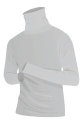 Wall Mural - Grey roll neck t shirt. vector illustration