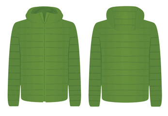 Wall Mural - Green  winter jacket. vector illustration