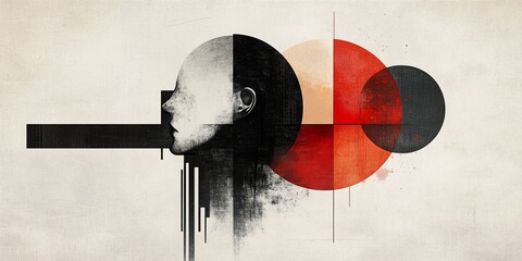 Leinwandbilder - abstract design using minimalist icons, emphasizing the straightforward and elegant nature of simple shapes to create a visually striking and modern artistic effect