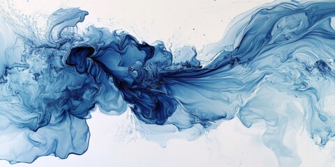Poster - abstract image featuring ink flow art with fluid and graceful patterns that evolve across the canvas, capturing the ethereal and translucent nature of ink as it spreads a