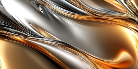 Leinwandbilder - abstract image featuring metallic gradients with a focus on the sleek and reflective qualities of metallic colors, blending shades of gold, silver, and bronze to produce