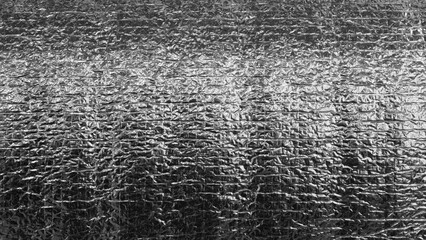 Aufkleber - Black and silver foil with shiny surface. Foil is crumpled and has rough texture textured black and white background as a template backdrop banner