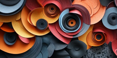 Leinwandbilder - visually striking abstract design using paper textures, emphasizing the unique qualities and layered patterns of different papers to create a rich and engaging artistic e