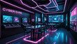 © Simon - Futuristic cyber lounge with neon lights
