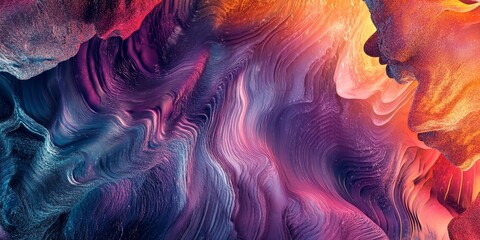 Wall Mural - visually striking abstract design using gradient textures, emphasizing the captivating blending of c
