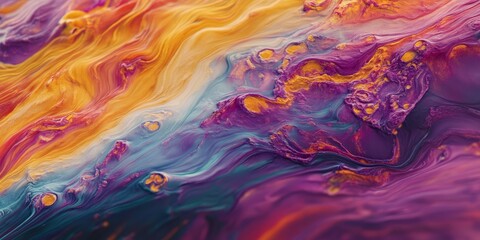 Fototapete - visually captivating abstract design featuring abstract textures that flow and blend across the canvas, using a mix of organic and geometric shapes to create a rich and t