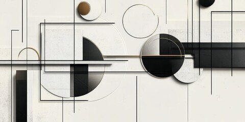 Leinwandbilder - abstract visual with minimalist geometric shapes, emphasizing the elegance of basic forms and their interplay to create a clean and modern aesthetic with a touch of sophi