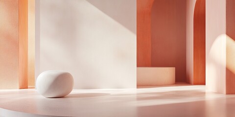 Leinwandbilder - abstract scene where a clean background serves as a canvas for minimalist visuals, using restrained color and form to produce a serene and refined visual experience