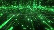 © Galib - Abstract background of glowing green particles and lines. Futuristic technology or digital concept.