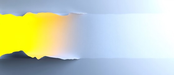 Torn Paper Yellow Gradient Light Blue Background. AI Generated