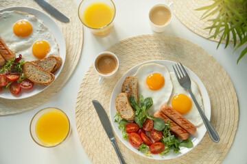 Wall Mural - breakfast in  sunny morning