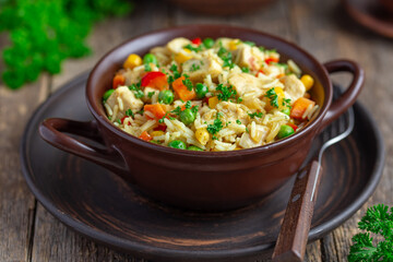 Wall Mural - rice with chicken and vegetables