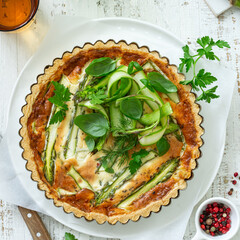 Wall Mural - savory asparagus and cheese tart