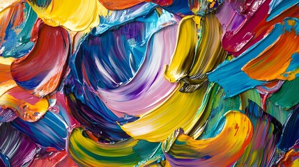 Wall Mural - vibrant abstract brushstrokes in vivid colors and textures