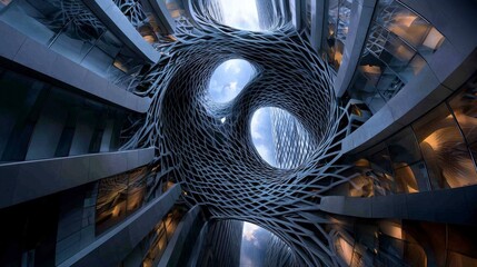 Leinwandbilder - Exploring distorted architectural surfaces modern urban environment digital art perspective innovative design