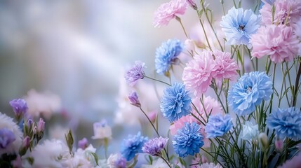 Aufkleber - Pastel-colored flower field swaying gently nature's beauty floral art soft light tranquil viewpoint