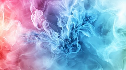 Poster - Swirling mistlike diffusion of blue and pink hues abstract art digital creation colorful background artistic viewpoint