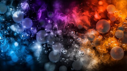 Poster - Colorful dots in motion abstract background digital art vibrant environment close-up view progressive changes