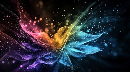 Leinwandbilder - Dynamic light motion colorful abstract digital art with seamless movement in a visual environment