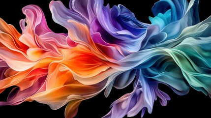Leinwandbilder - Colorful watercolor swirls blending in abstract art studio digital artwork creative environment artistic viewpoint