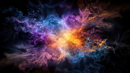 Leinwandbilder - Vibrant color explosion in abstract art digital realm visual display cosmic environment dynamic perspective creative concept