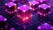 © Biancaart - Glowing Cubes Resting On A Futuristic Circuit Board