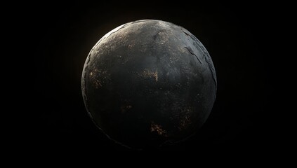 Wall Mural - alien planet, desolate, space, cosmic body, orb, glows, in dark expanse