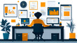 © Sarawut - Organized professional working on time-efficient workflow with productivity dashboard, flat vector style