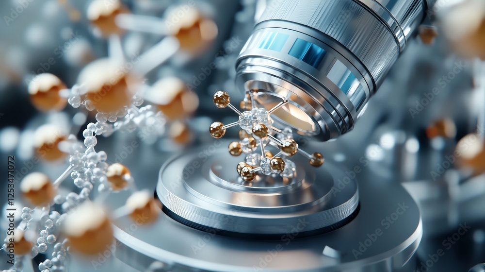 Highresolution electron microscope, detailed molecular analysis, 3D ...