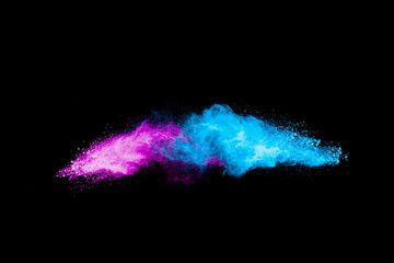 Wall Mural - blue and purple cloud of powdery dust