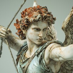 Aufkleber - Artemis depicted in Sculpture set in Mount Olympus evoking a Heroic mood illuminated by Bright sunlight with a Close-up hyper-detailed vibrant colors intricate details