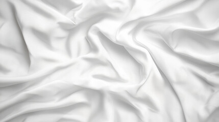 Fototapete - Soft white fabric with gentle folds and creases, creating smooth and elegant texture on clean background