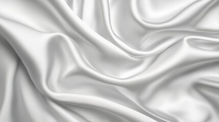 Leinwandbilder - Smooth white silk fabric with soft folds and luxurious texture, creating elegant and sophisticated appearance