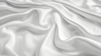 Leinwandbilder - Smooth white silk fabric with soft folds and luxurious sheen, creating elegant and sophisticated texture